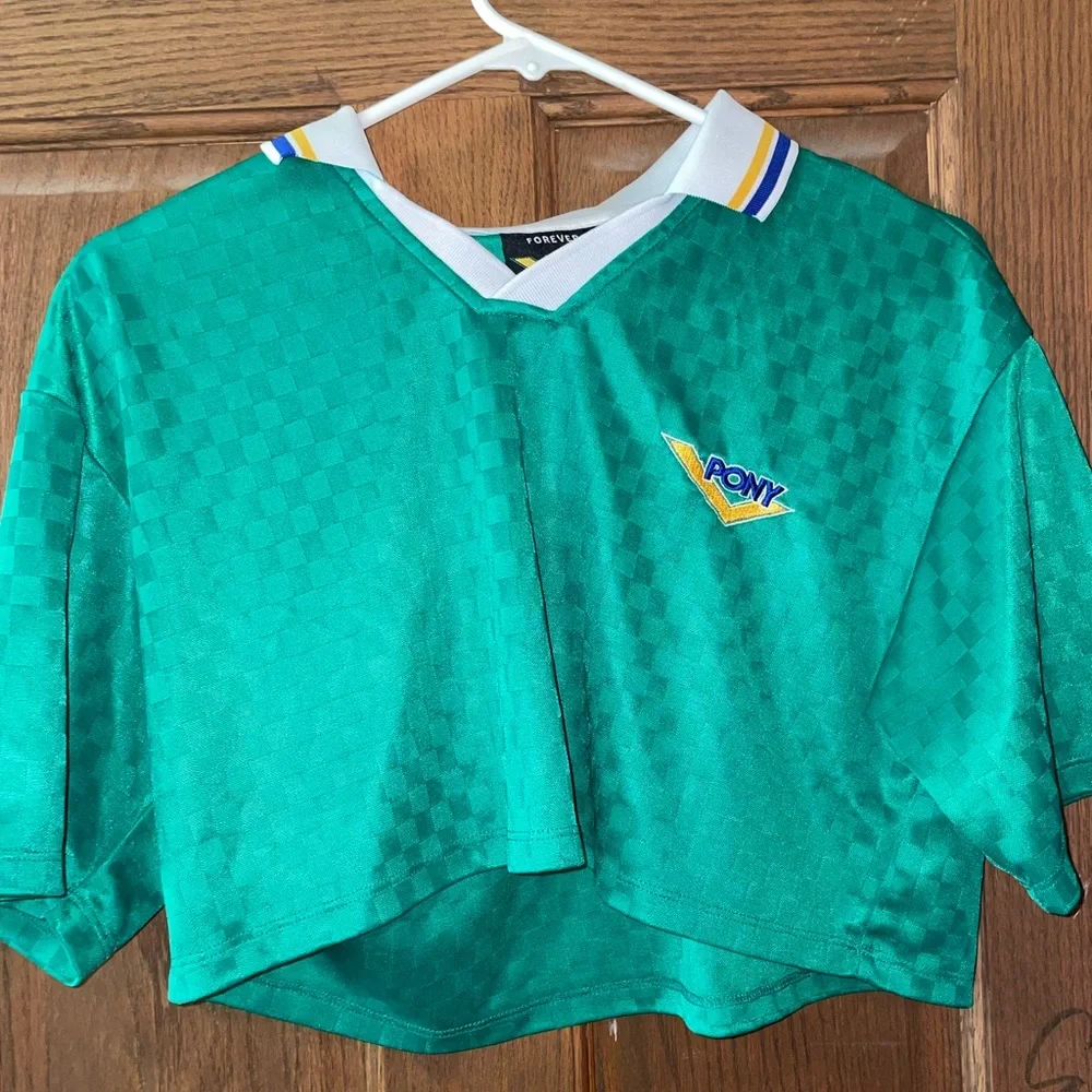 Green Checkered Crop Top - Picture 1 of 2